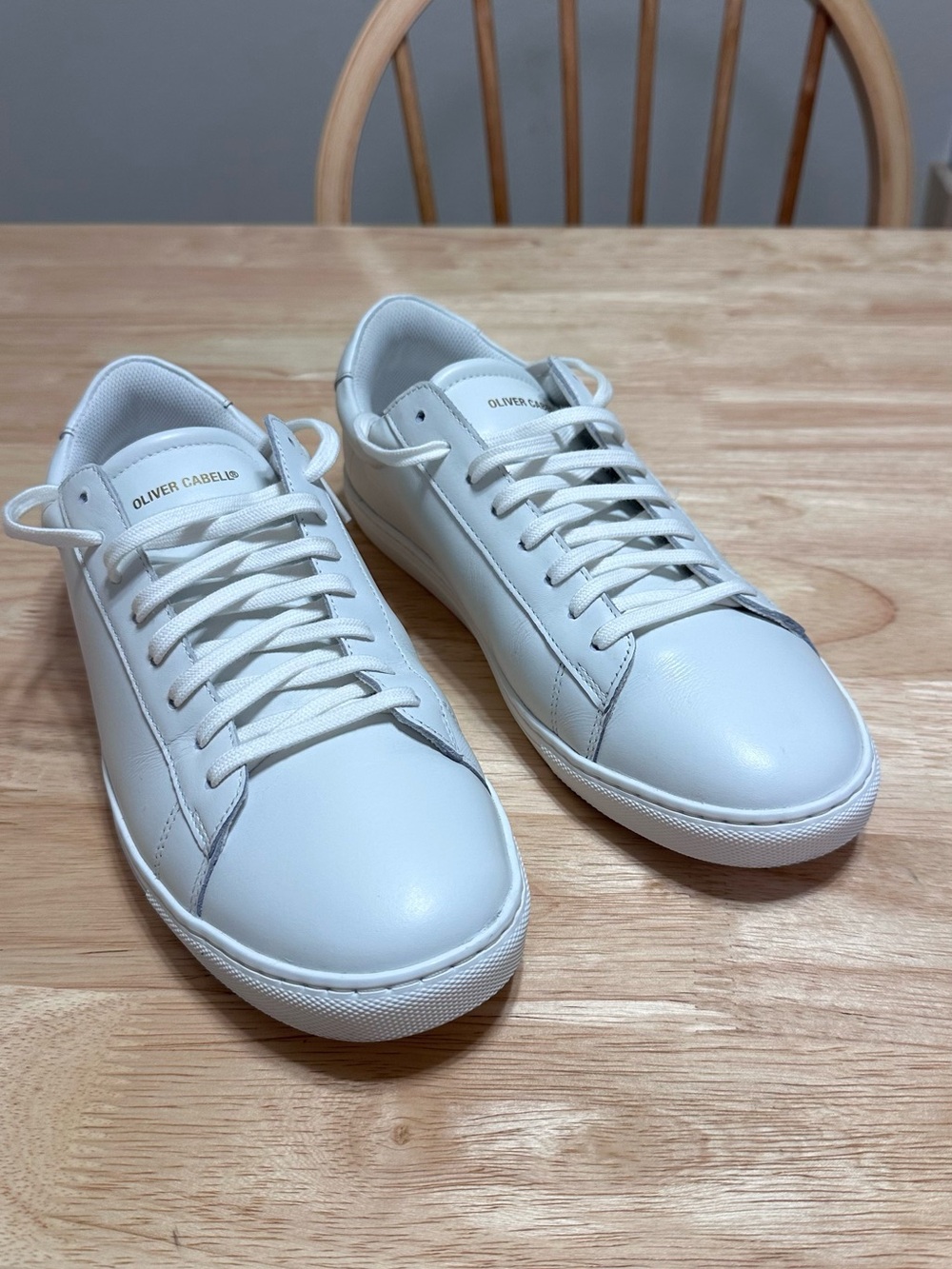 Oliver Cabell Men’s White Leather Low-Top Sneakers